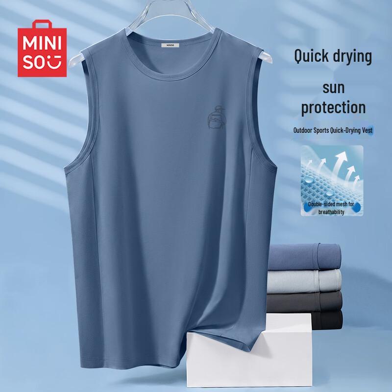 

MINISO Men s Trendy Quick-Dry Sports Tank Top L