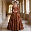 Renaissance Lady Dress With Linen Fabric For Medieval Themed Stage Costumes For Women And Men
