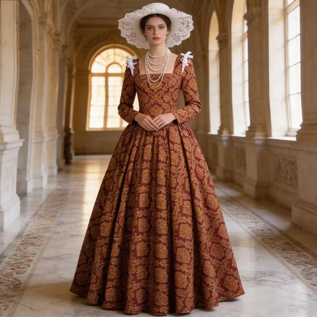 Renaissance Lady Dress With Linen Fabric For Medieval Themed Stage Costumes For Women And Men