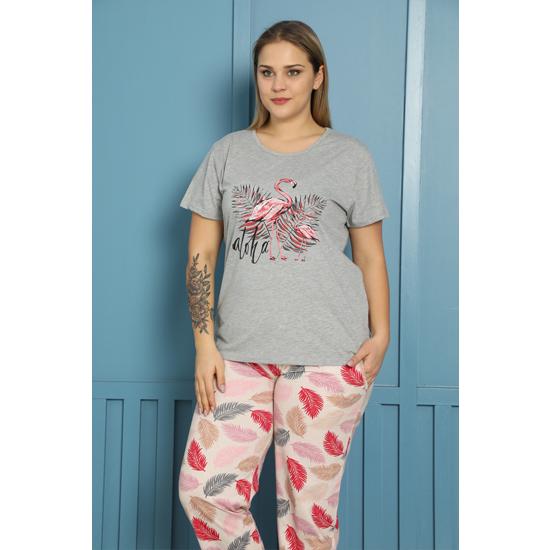 

Akbeniz Женская пижама большого размера из 100% хлопка с короткими рукавами 202154