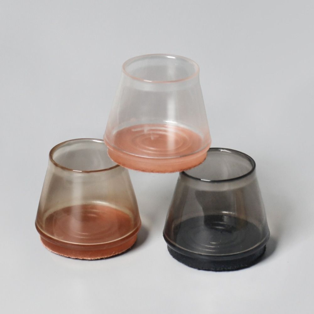 8pcs Silent Silicone Chair Feet Cover Round Rubber Chair Leg Caps with Felt Non-Slip Floor Protectors Feet Cap Bottom