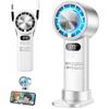 Gyasiona Heat Relief Instant Cooling In Handheld Fan with Cooling Powerful Semiconductor Airflow Silent Brushless 12500 Smartphone Stand Angle