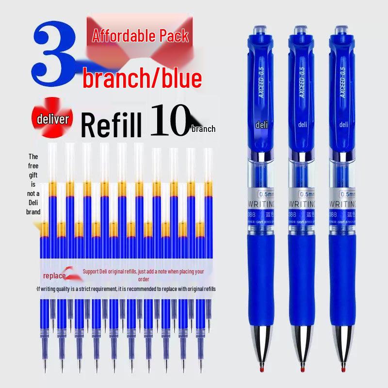 Deli Studenten Gelstift: Schnelltrocknende 0,5 mm Rundspitze, Hohe Kapazität, Ideal für Prüfungen