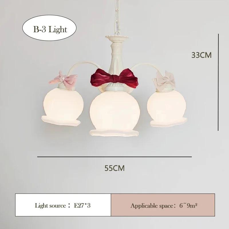 

Nordic Designer Warm Children s Bedroom Pendant Lamp Living Room Kitchen Restaurant Girl Bow Pink Chandelier Home Decor Lighting Tricolor light