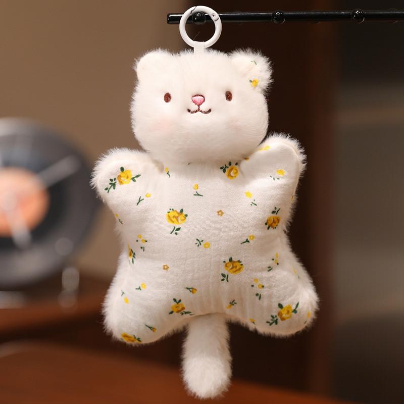 Capybara Plush Animal Toy With Clip For Baby Sleep And Parentchild Play WhiteCat