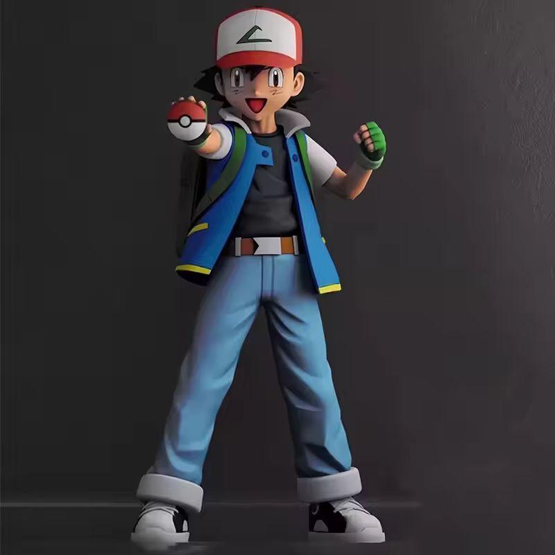 

14cm Pocket Monster Anime Figure Ash Ketchum Figures Pvc Action Figurine Gk Statue Collectible Playthings Custom Gifts >40cm