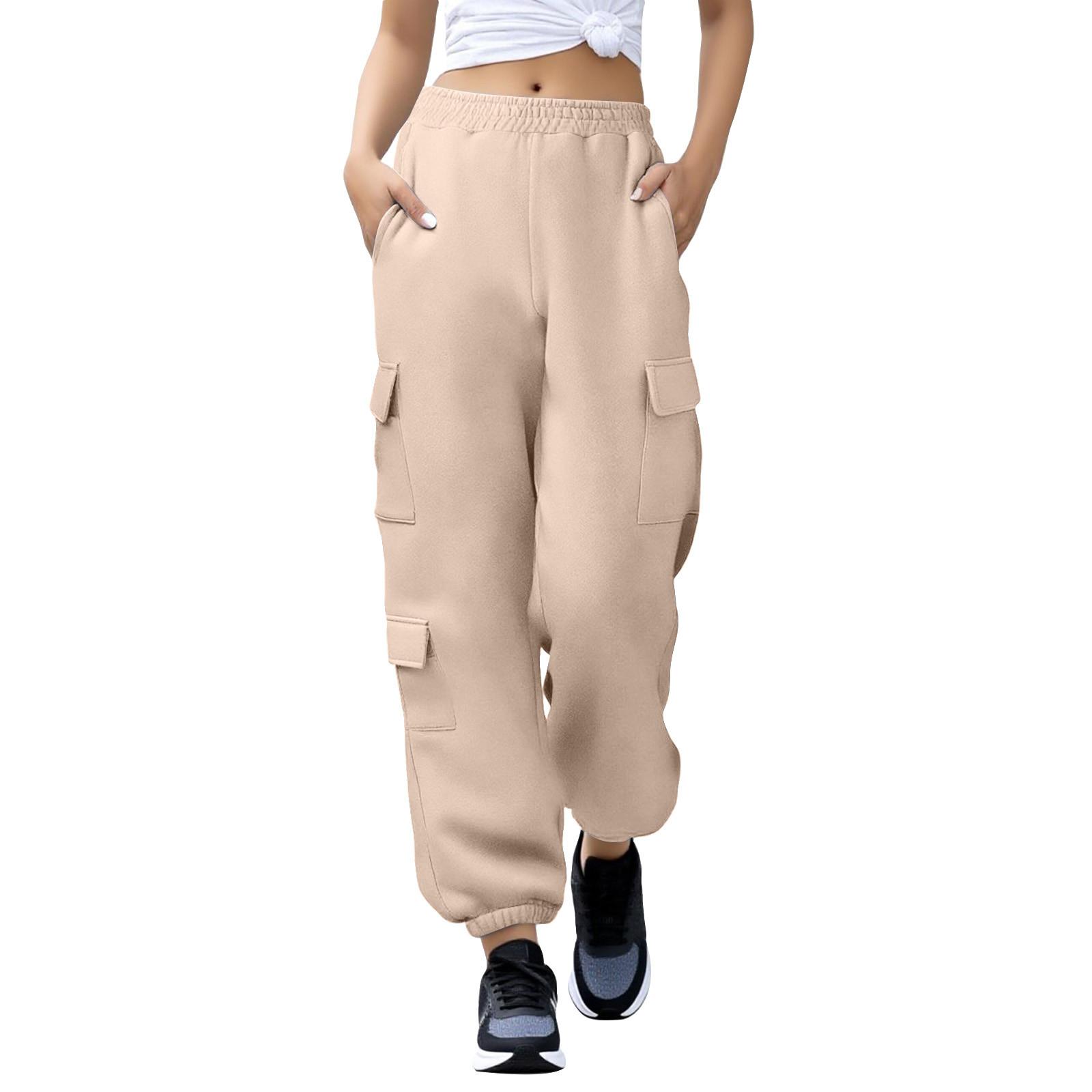 

Women s Workout Pants Casual Loose Wide-Leg Pants Cotton Jogging Pants Fashion Trends L хаки