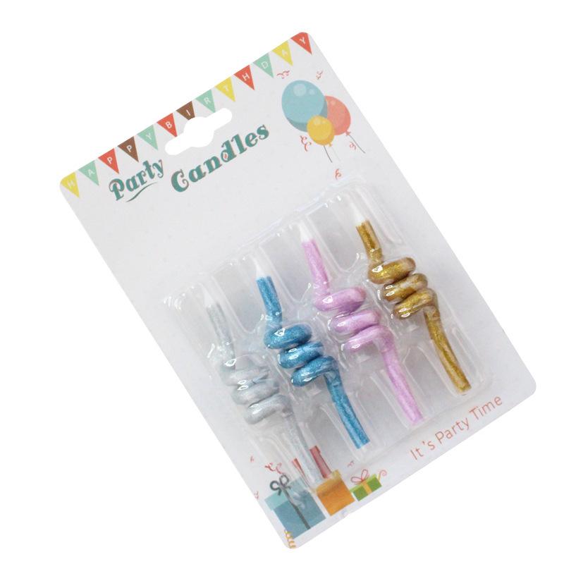 

New 4-pack Spiral Sparkling Candles, Creative Like-style Party Decoration Candles 4-Pack rotating candles