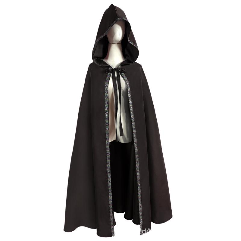 Středověký plášť s kapucí kostým na Halloweenskou párty nebo jevištní představení