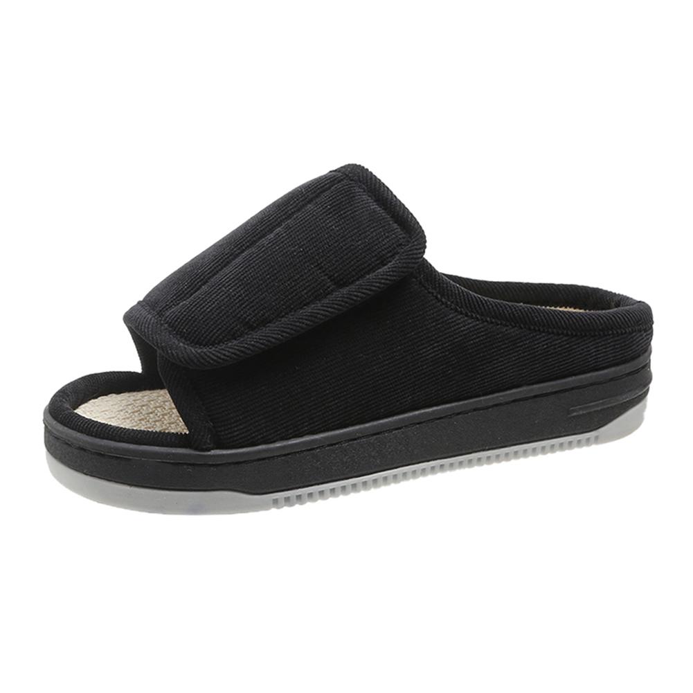 

Мужские Женские Диабетические Тапочки Регулируемые Тапочки для Отекших Ног с Открытым Носком и Резиновой Подошвой для Дома и Улицы 38-39 чёрный