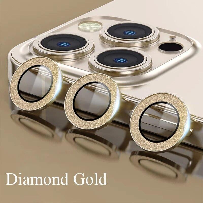 Linse Metal Ring Protector Glass For iPhone 11 12 13 14 15 Pro Max Mini Kamera Linsebeskyttelse For iPhone 14/15 Plus Kamera Film