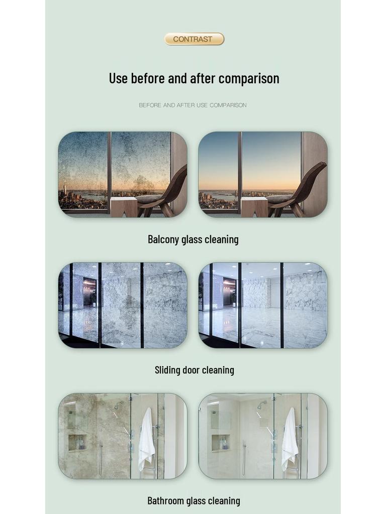 Glass & Mirror Cleaner: Stain & Limescale Remover Liquid for Windows & Household Use.