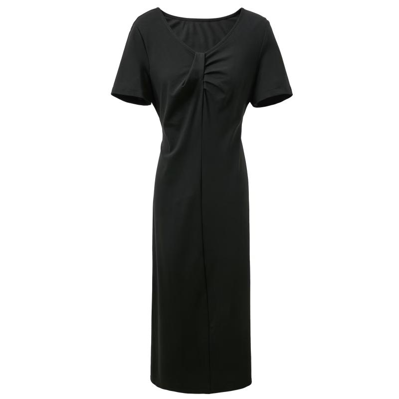 Sancai Lyocell Cotton Plus Size V-Neck Waist-Cinching Dress M