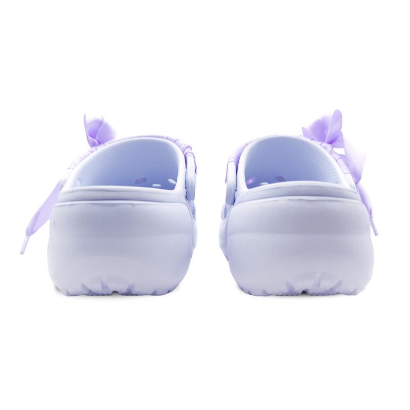 Crocs Classic Platform Clog Wisteria Ribbon Tanabata Limited Fashion and Comfort Hole Shoes Women's Purple