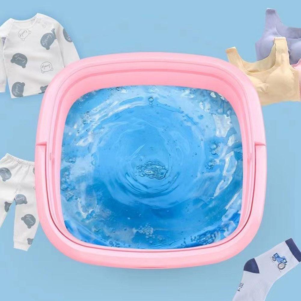 Mini Folding Washing Machine for Socks Underwear Bucket Cleaning (Pink US)