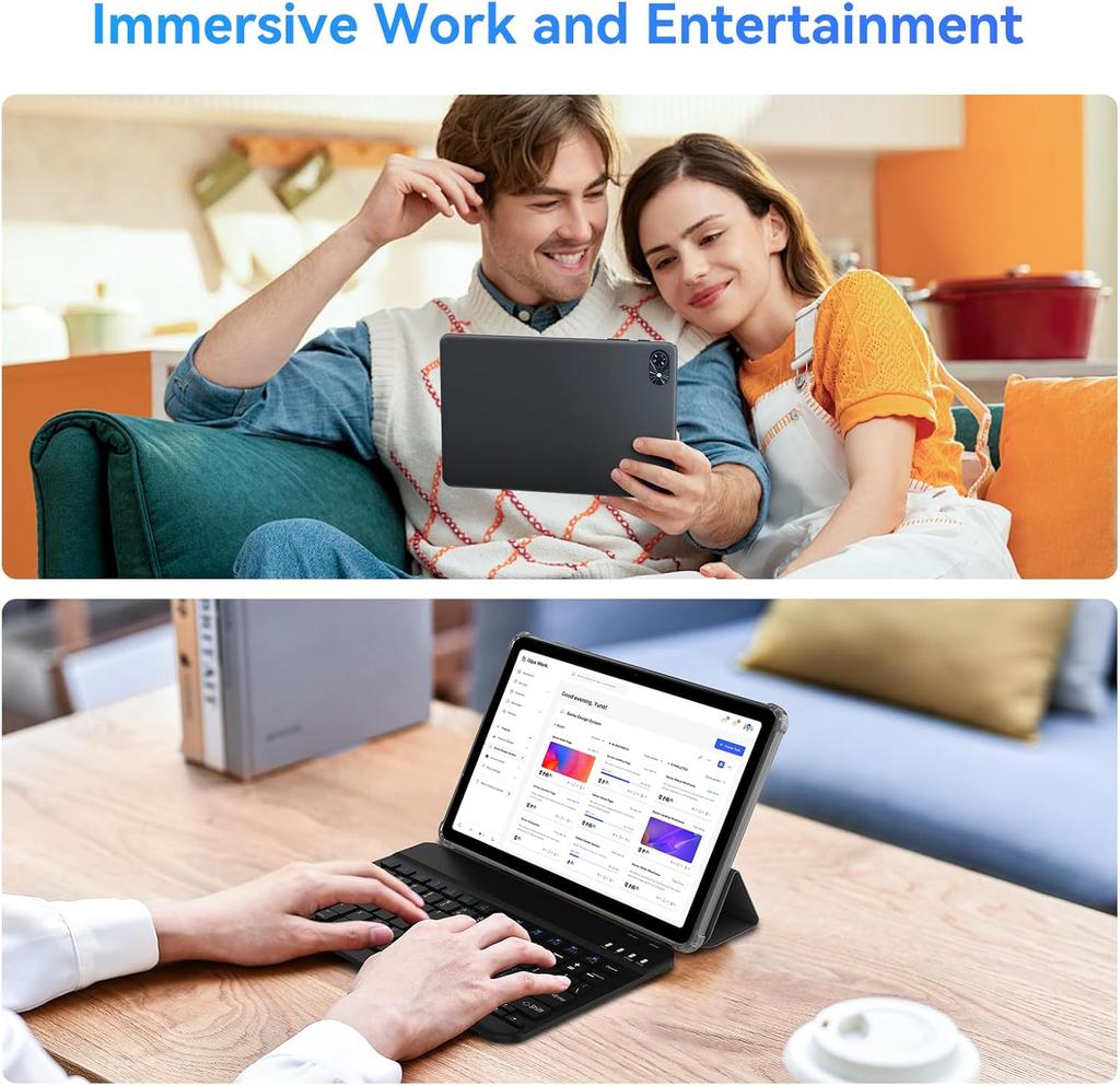 TABWEE T80 Set Android 15 6GB RAM 128GB ROM Tablet 10.1 Palců 1280x 800 FHD Displej Osmijádrový UMS312(T310) PC Tablet