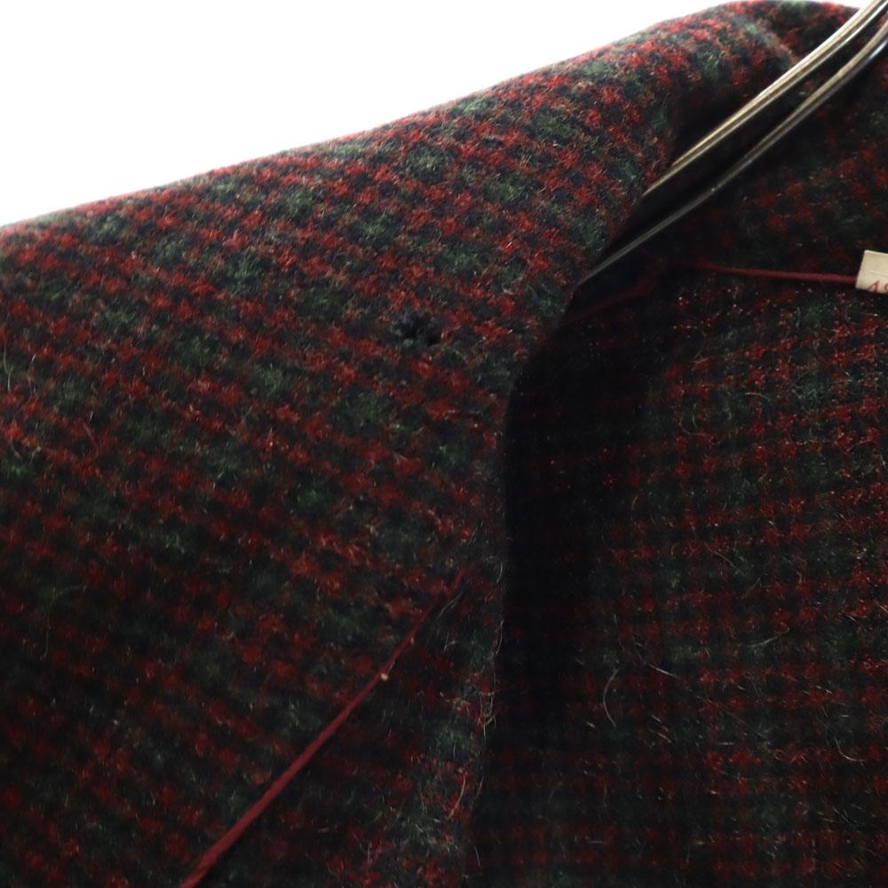 VINTAGE 40s 50s Smoking jacket Check Pattern Shawl collar Jacket 48 Men's Used