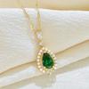 Supply Water Drop Necklace Women'S Retro Simple Fresh Natural Pendant Collarbone Chain