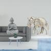 Elephant Wooden Buddha Sculpture Hand Carved Animal Figurine Collectible Miniature for Hotel Patio