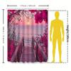 Stylish Shower Curtain With Scenic Sunset And Blossoming Flowers - Perfect For Home Decor Waterproof Durable Elevate Space