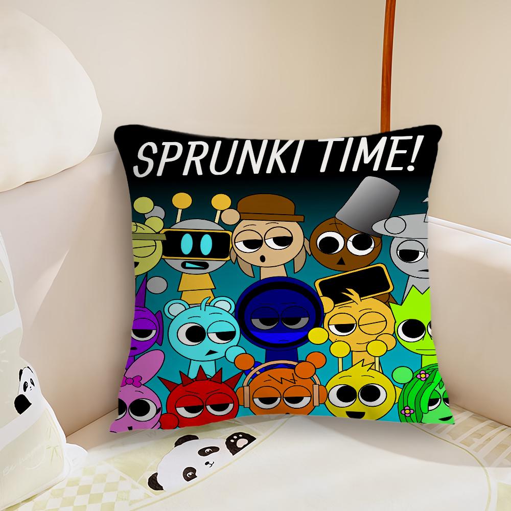 Funny Game Cartoon S-Sprunki Cushion Cover Cushion Room Bedroom Headboard Sofa Living Backrest Nap Time Pillow Case