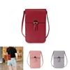 Women Transparent Touch Screen Mini Phone Pouch Shoulder Strap Mobile Bag With Snap Closure