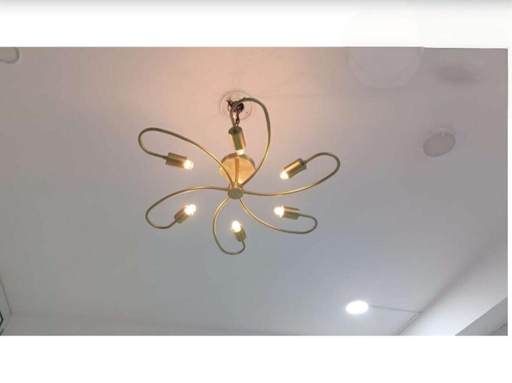 Elegant Ceiling Flush Mount Light Pendant Mid Century Modern Raw Brass Sputnik Chandelier Light Fixture