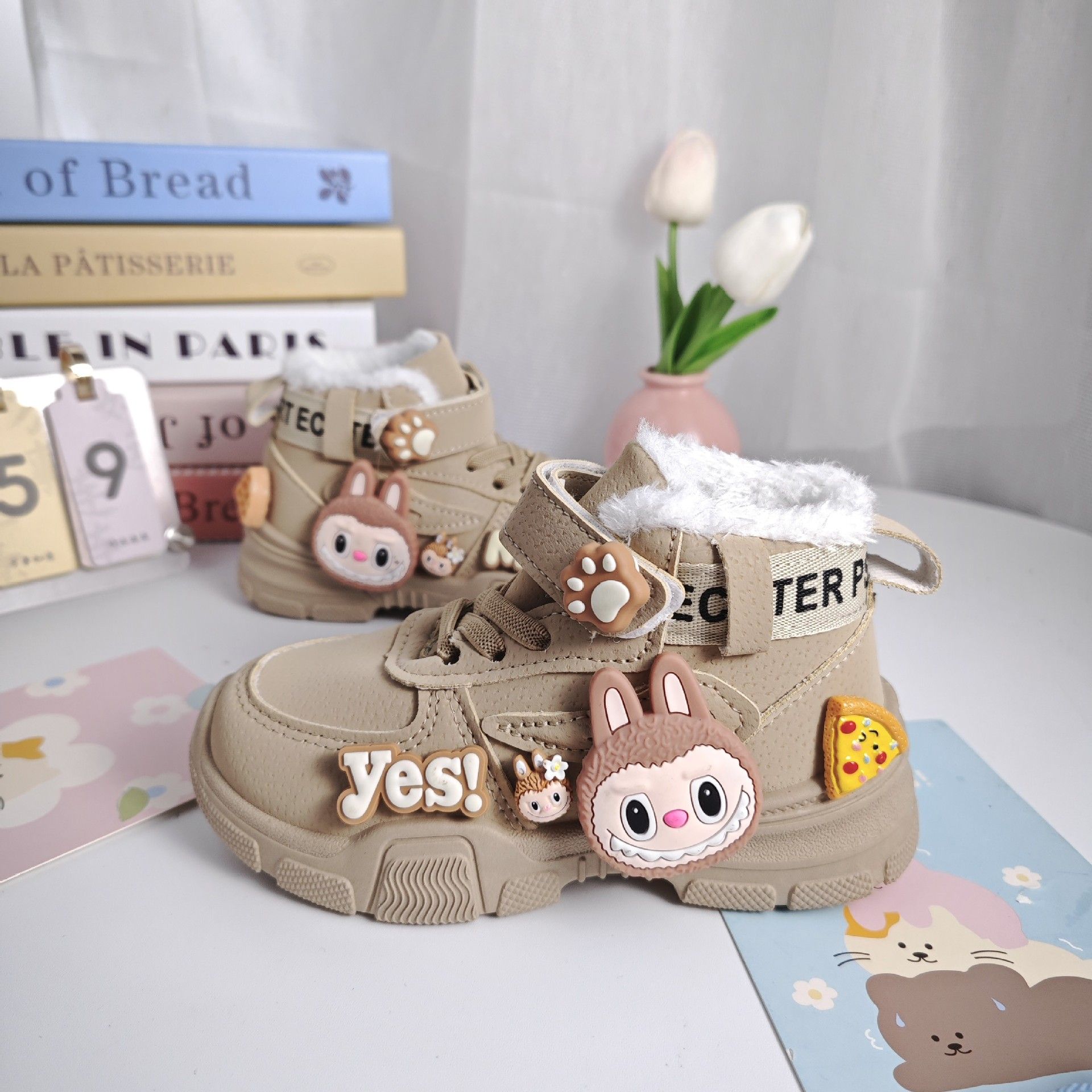 

Children s Fleece Soft-soled Shoes, Autumn and Winter Sports Shoes for Boys and Girls 26