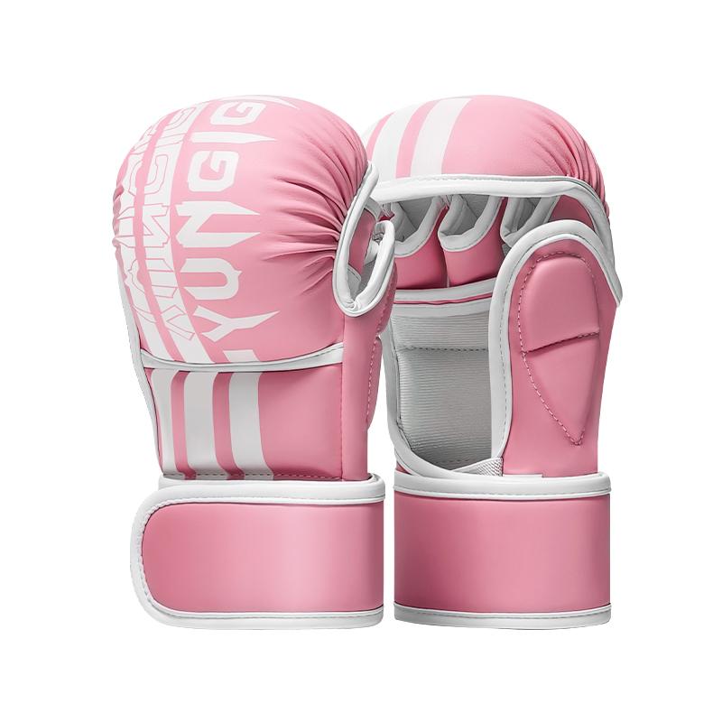 Kampfhandschuhe MMA Halbfinger-Boxhandschuhe PU-Leder Kampf mit Handschuhen Kampfhandschuhe Erwachsenen Muay Thai Wettkampfhandschuh