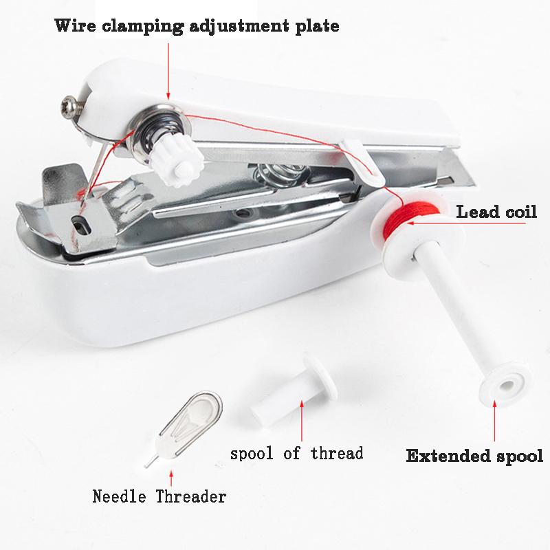 Portable Mini Manual Sewing Machine Pocket Outdoor Tourism Handheld Household Easy Multifunctional Threading Tools Color TMZ