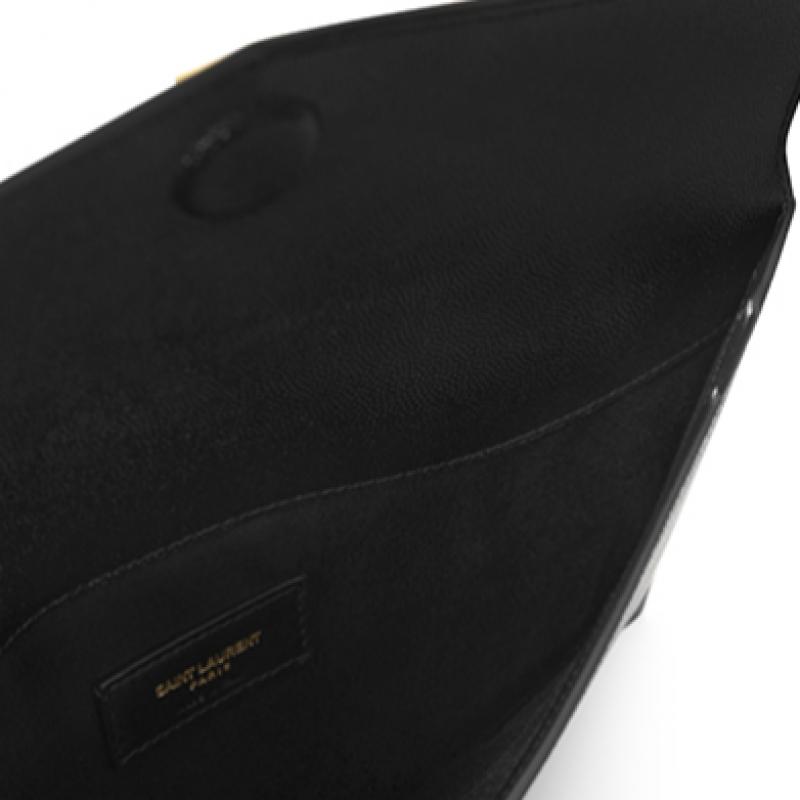Saint Laurent Cassandra Monogram Uptown Gold Envelope Clutch Bag 565739 1gf0j