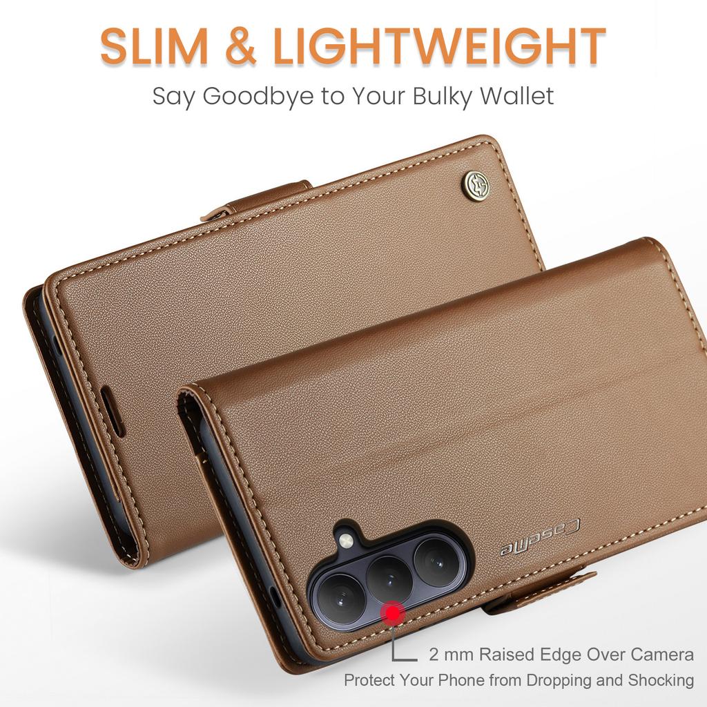 Luxury Magnetic Cards Solt Wallet Flip for Samsung S26 Ultra S25 Plus S24 S23 A36 A56 A17 A07 Kickstand Business Pocket Cover