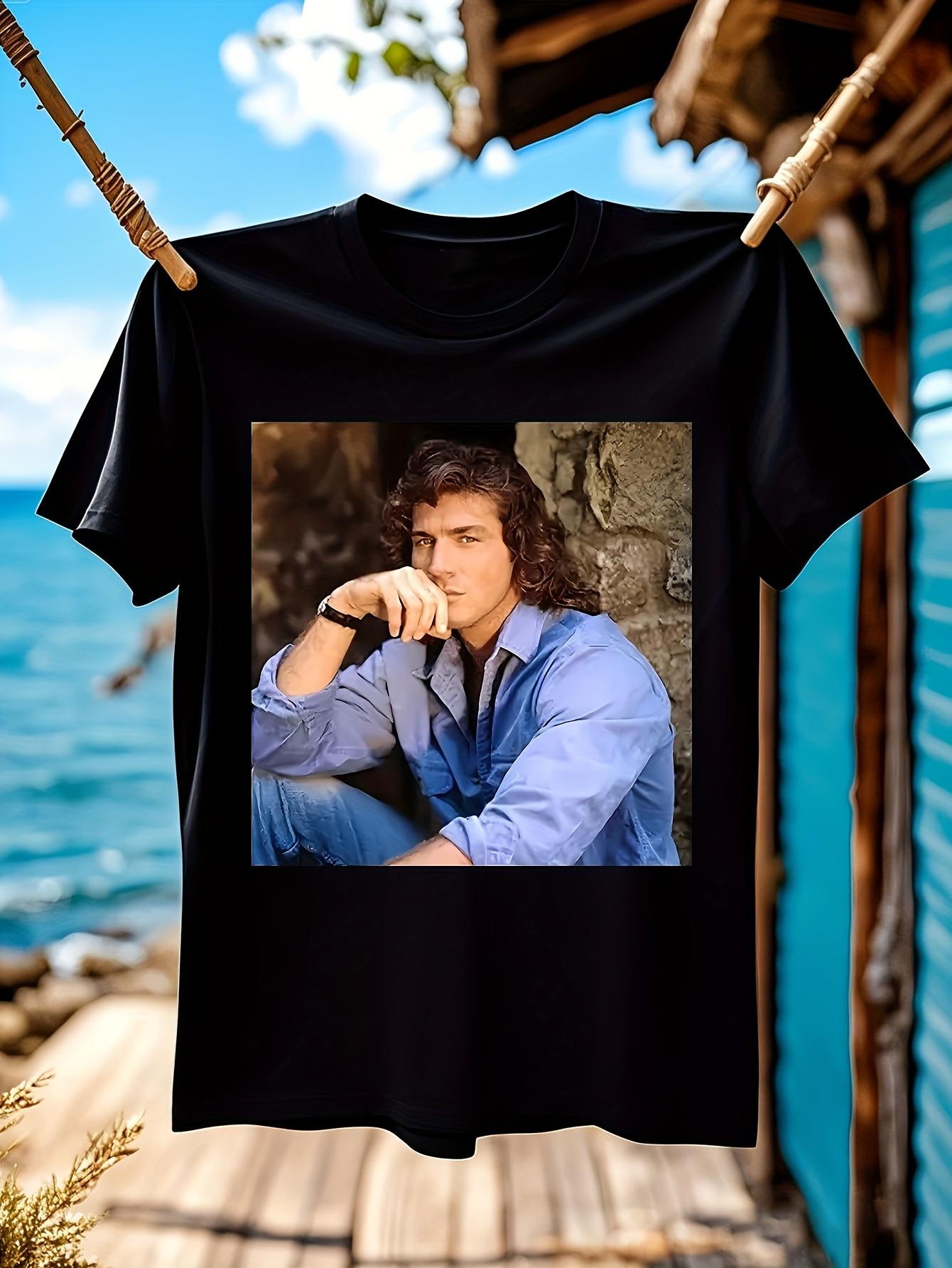 Joe Lando Plus Size Crewneck - 100% Casual Short Sleeve Tee with Joe Lando Portrait Print T-shirt XXL