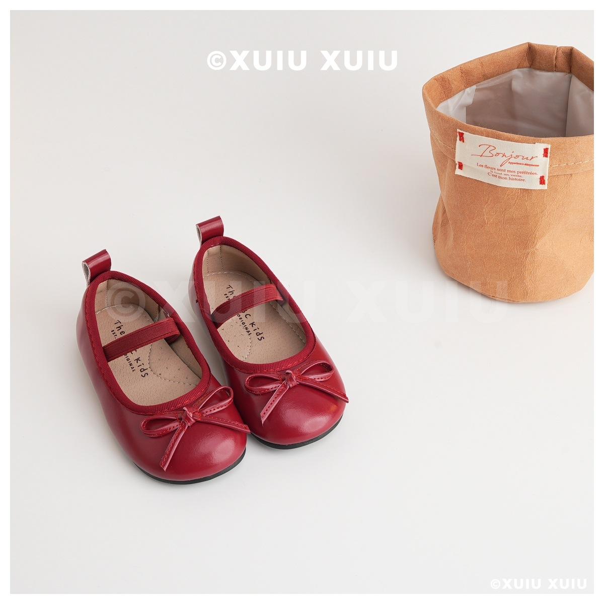 

XSHX Красные туфельки Красные туфли принцессы для девочек Гала Мори Повседневные Мэри Джейн Пайетки [Обувь Вэньчжоу] 25