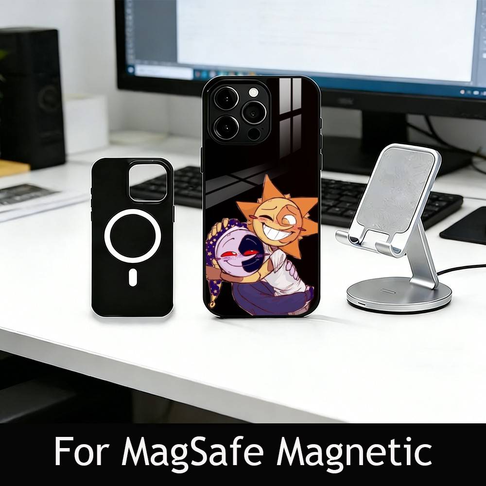 Fnaf G-Game S-Sundrop & M-Moondrop Phone Case For iPhone17,16,15,14,13,12,11 Plus,Pro Magnetic with Magsafe Wireless Charging