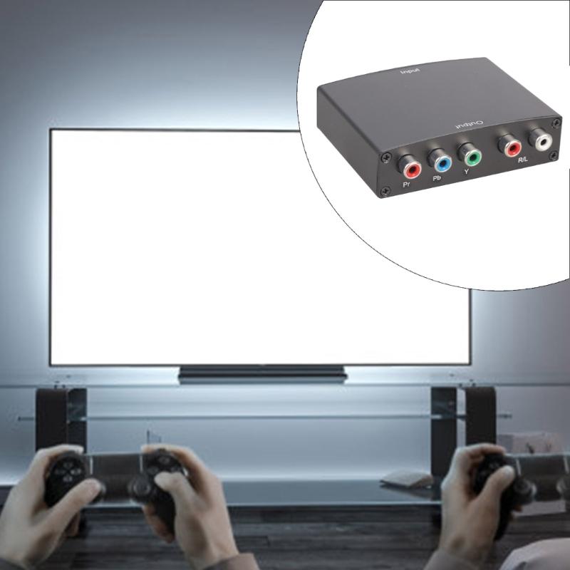 1080P YPbPr To HDTV Video Sound Converter Adapter 5RCA Ypbpr Component To HDTV Connector Converter Support 480P 720P