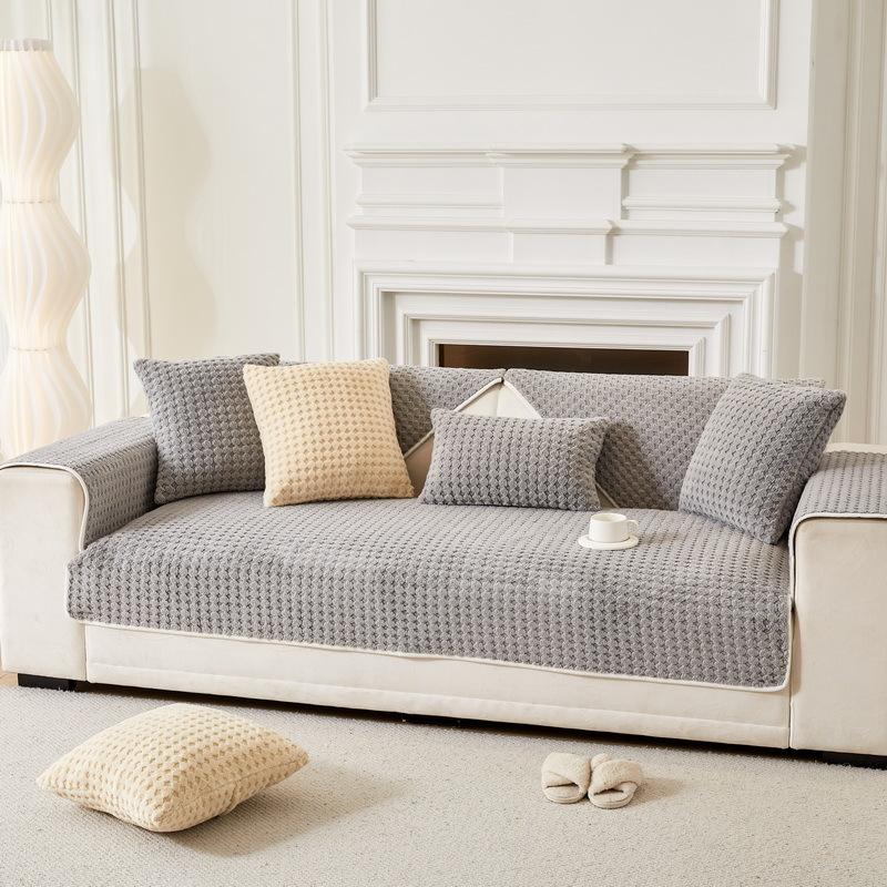 Sofa Cushion Autumn And Winter  New Seat Cushion Simple And Modern High-End Plush Non-Slip Sofa Cover Cover Cloth Towel