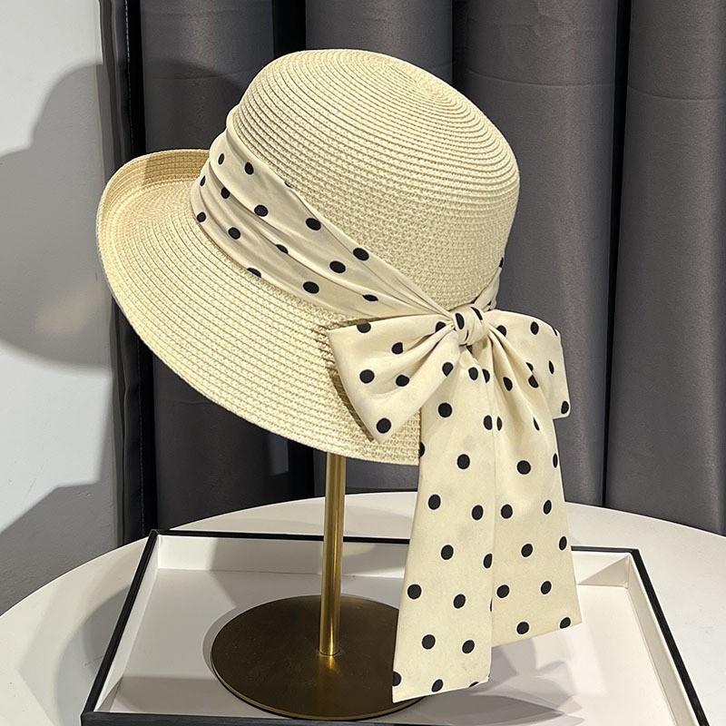 Seaside Beach Hat Lace Straw Hat Children Summer Visor Breathable Sunscreen Bucket Hat Vacation Style Straw Hat