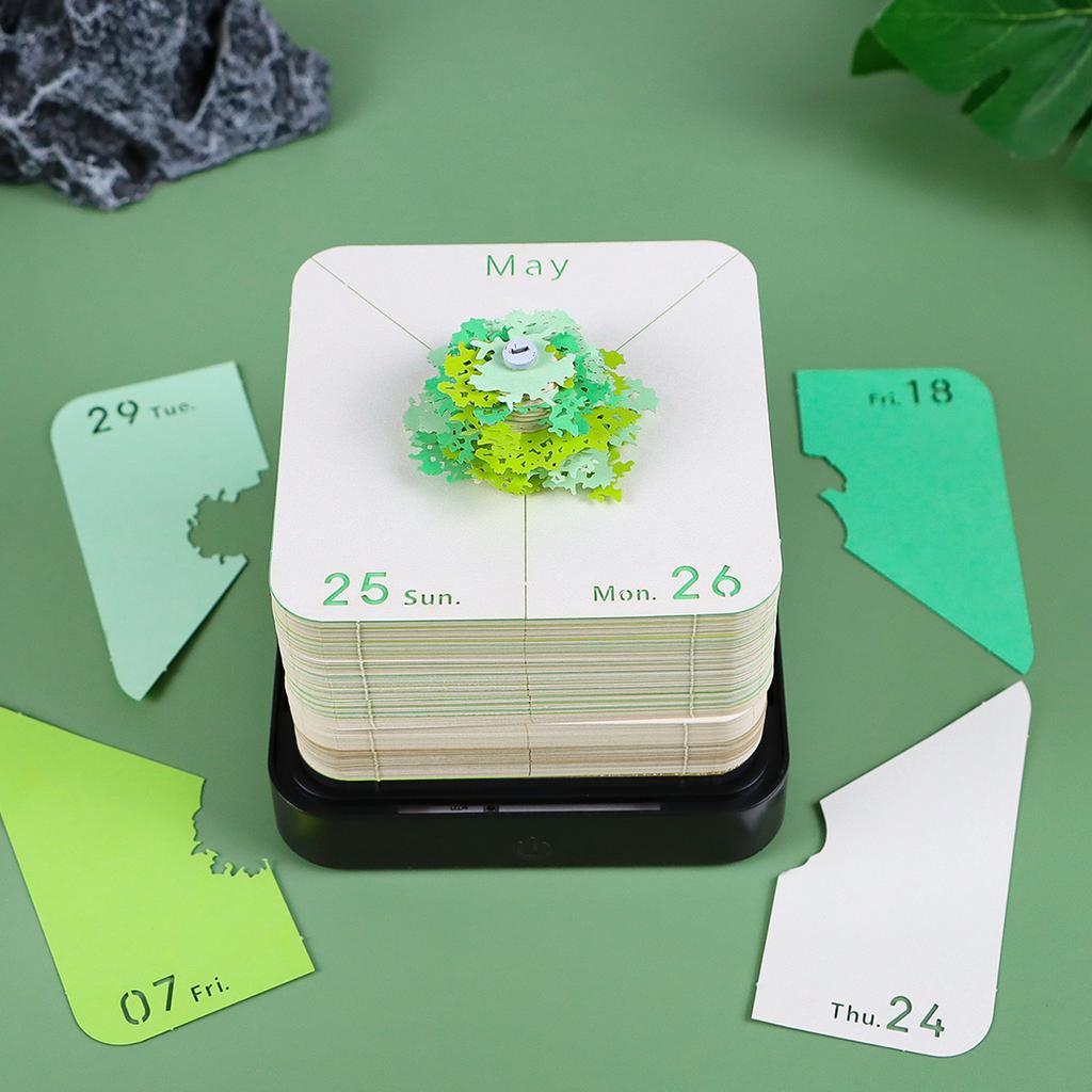 Creative Paper Craft 3D Memo Pad House Model Craft Calendar Home Desktop Decor Laser Cut Calendar Sheets Gifting Paper Pad