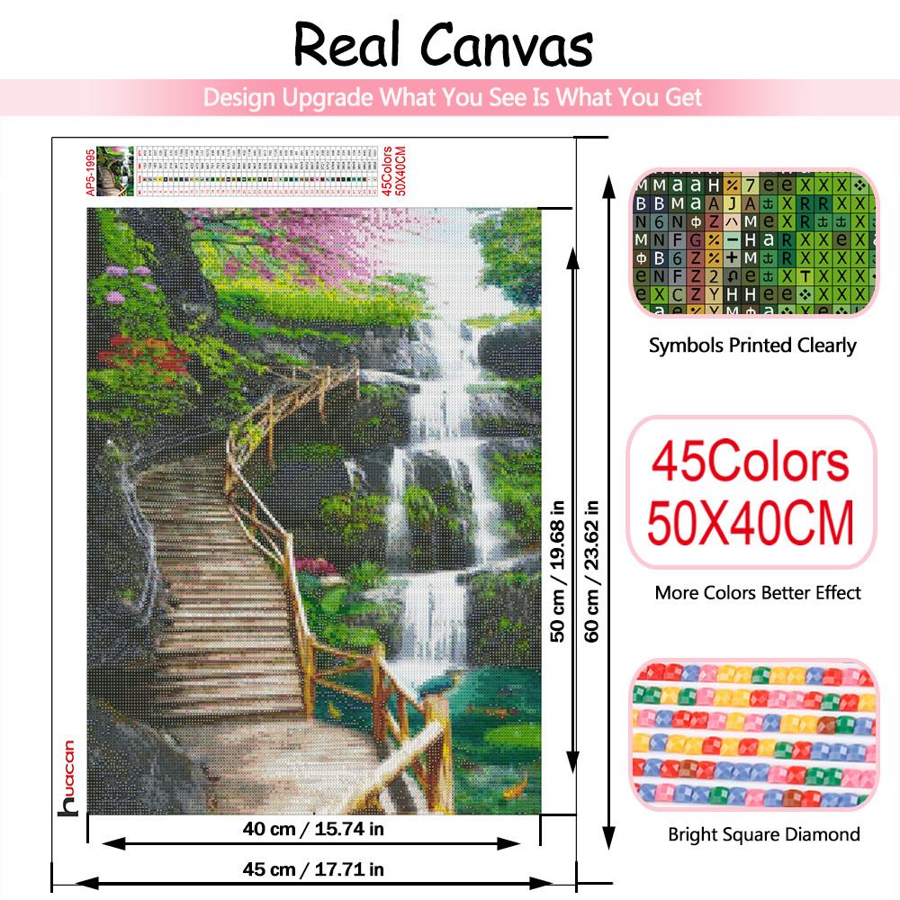 Square/round Diamond Painting Mosaic Waterfall Scenery Home Decor Diamond Embroidery Natural Mountain Landscape Picture