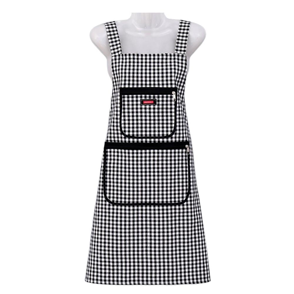 

Multicolor Apron Grids Pattern Taslan Cooking Smock Oilproof Waterproof Housework Clothes Hotel Restaurant Chef Barbecue чорний