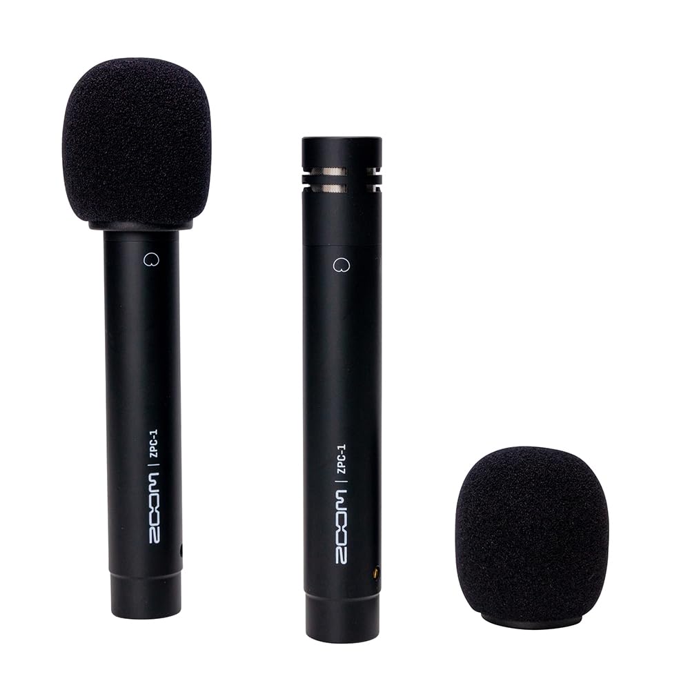 

ZOOM Pencil Condenser Microphones of for Stereo Ideal for Recording Drums and Acoustic Matched ZPC-1 (Set 2) Recording, Instruments, чёрный