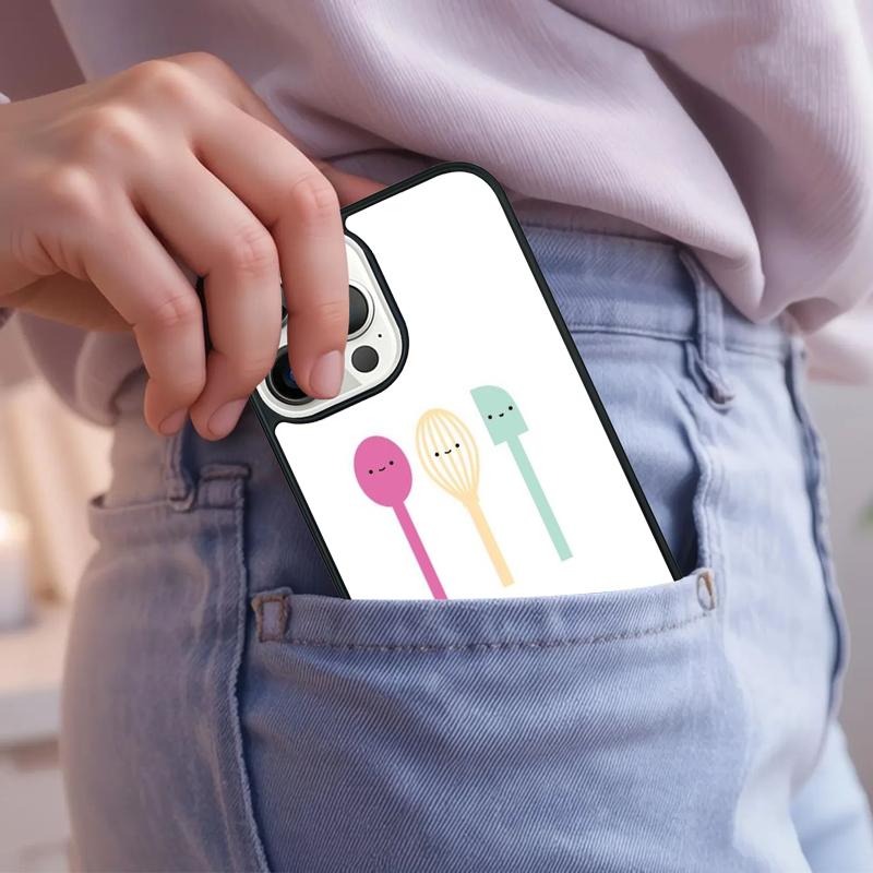 Kitchen Utensil Colored Silhouettes Phone Case For iPhone 17 Air 15 16e 14 13 Pro Max Coque 12 11 Pro Max PLUS cover
