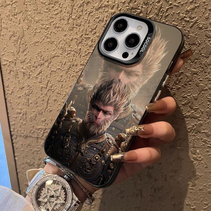 Silicone Phone Case for Apple 15 ProMax- Black Myth Wukong Monkey King iPhone Cover on 15/15promax/15plus/15pro/14/13/12/11/Xs/XR