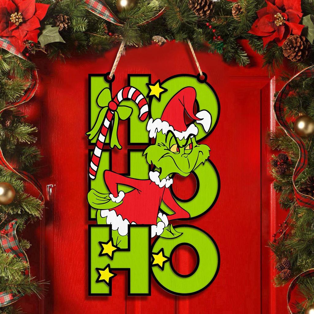 Christmas Decoration Door Sign Decoration Wooden Signs, Home Walls, Holiday Wooden Pendants, Wooden Hanging Boards