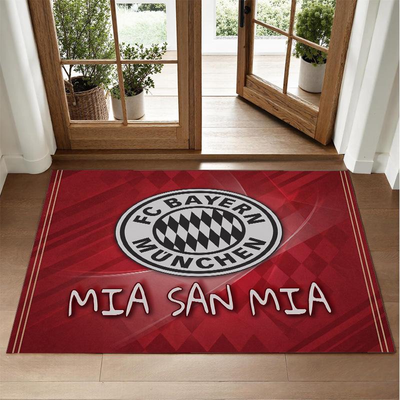 Bayern Munich Design Crystal Velvet Rug Soft Decorative Mat for Bedroom Entrance