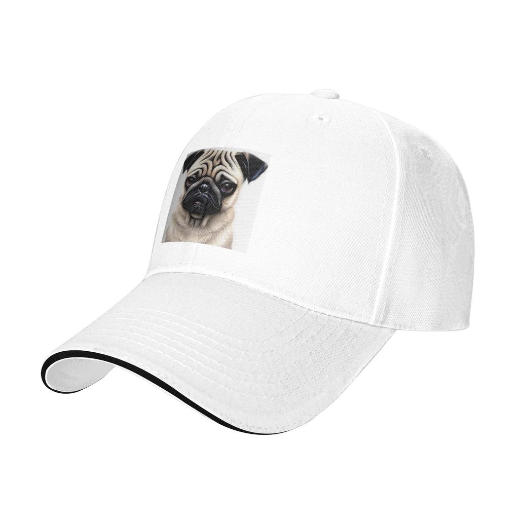 Lovely Puppy Cute Pug Dog Cap Casual Baseball Caps Adjustable Hat Hip Hop Summer Unisex Baseball Hats Customizable