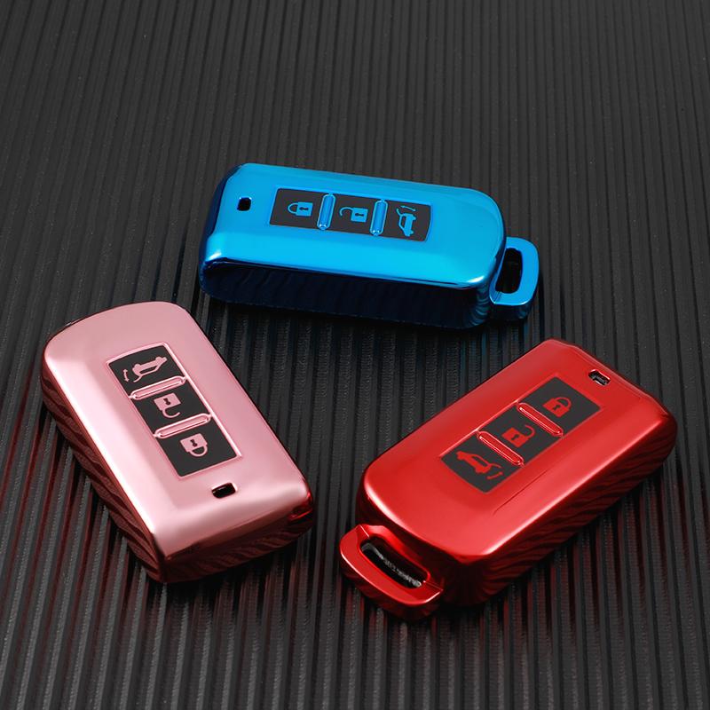 Soft TPU Car Remote Key Case Cover Shell For Mitsubishi Outlander ASX Pajero LANCER Sport Eclipse Cross Protective Fob Accessories