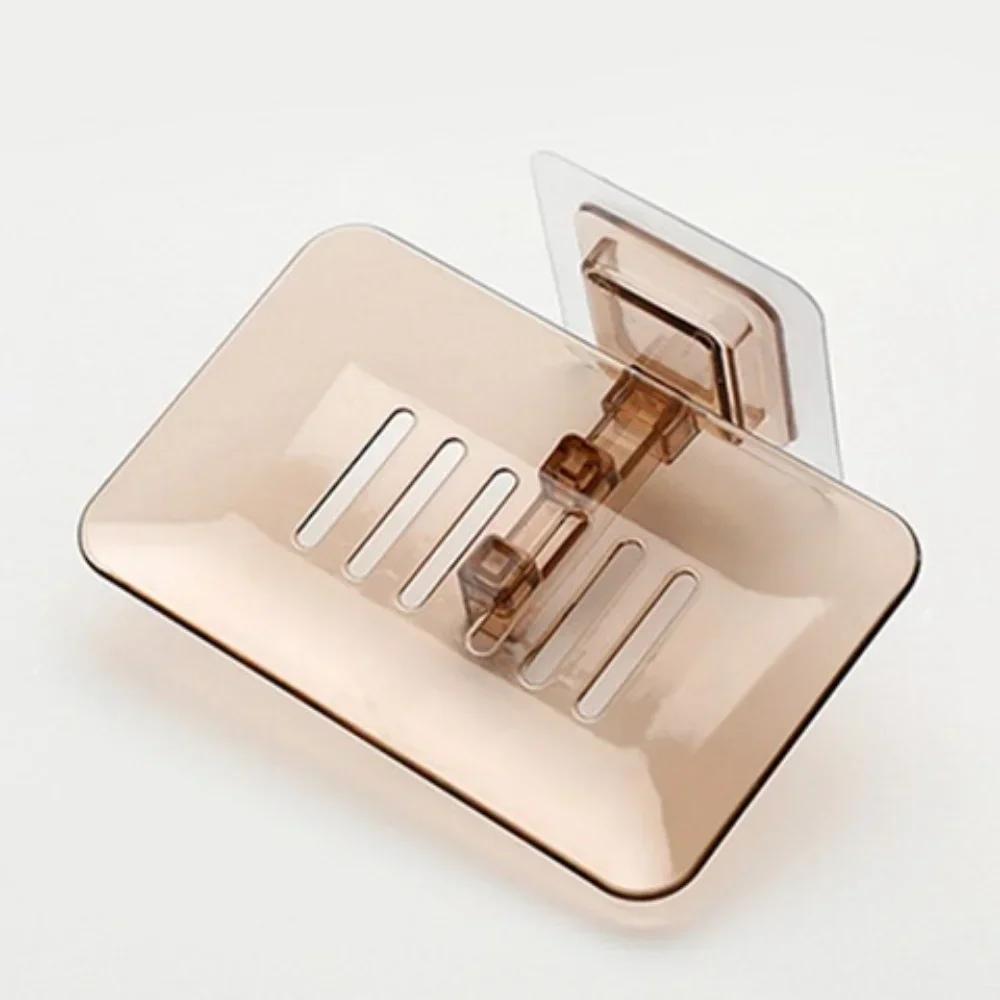 Removable Wall Mount Heavy Duty Plastic Soap Holder Storage Basket Self Adhesive Drain Soap Box