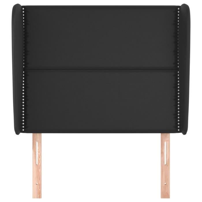VidaXL Tête de lit avec oreilles Noir 103x23x118-128 cm Similicuir3117900